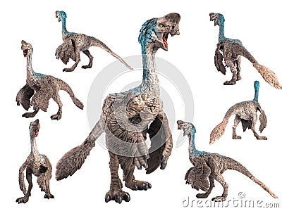 Oviraptor Dinosaur on white background Stock Photo