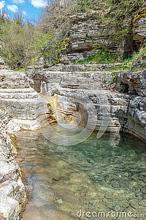 Ovires Pools in northern Greece Stock Photo