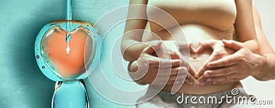 Concept of artificial insemination or fertility treatment. Image Stock Photo