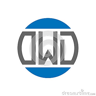 OWD letter logo design on white background. OWD creative initials circle logo concept. OWD letter design Stock Photo