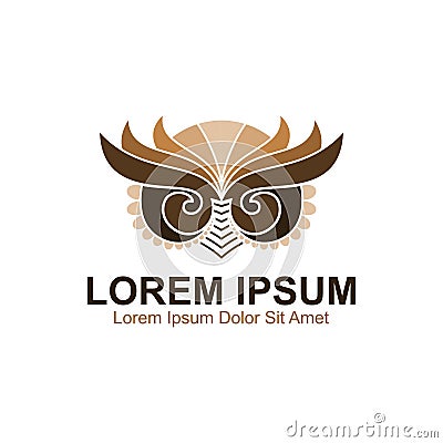 Owl Art Logo Stock Photo