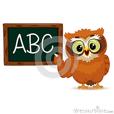 Owl as a teacher Vector Illustration