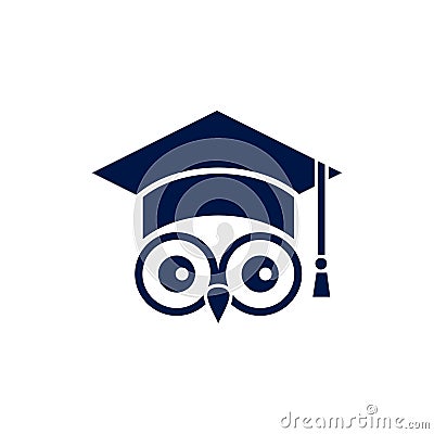 owl bachelor graduate logo icon Vector Illustration