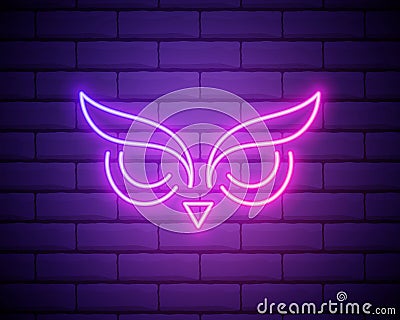 owl, bird, education outline icon in neon style. elements of education illustration line icon. signs, symbols can be Vector Illustration