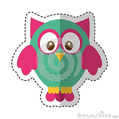 Owl bird isolated icon Vector Illustration