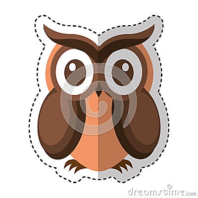 Owl bird isolated icon Vector Illustration