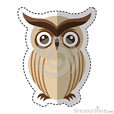 Owl bird isolated icon Vector Illustration