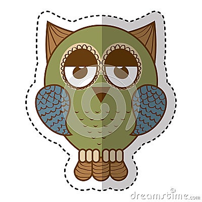 Owl bird isolated icon Vector Illustration