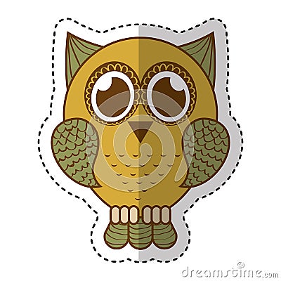 Owl bird isolated icon Vector Illustration