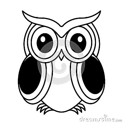 Owl bird isolated icon Vector Illustration