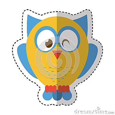 Owl bird isolated icon Vector Illustration