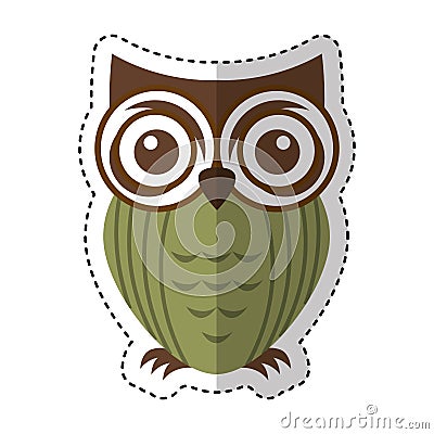 Owl bird isolated icon Vector Illustration