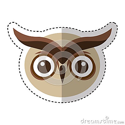 Owl bird isolated icon Vector Illustration