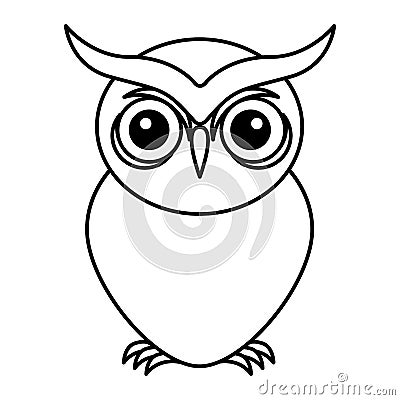 Owl bird isolated icon Vector Illustration