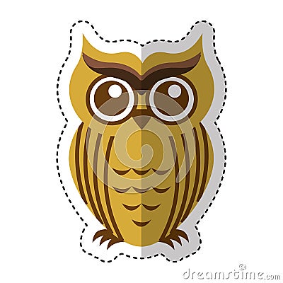 Owl bird isolated icon Vector Illustration