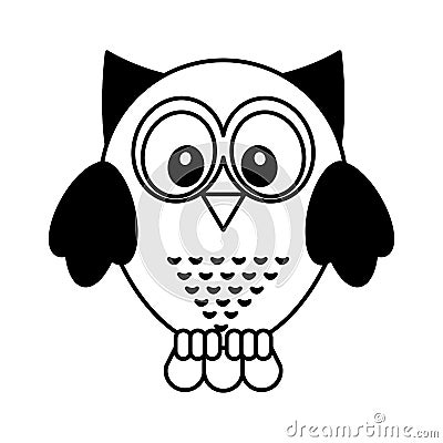 Owl bird isolated icon Vector Illustration