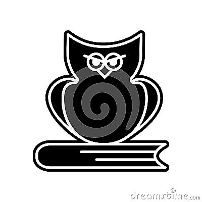 owl on the book icon. Element of education for mobile concept and web apps icon. Glyph, flat icon for website design and Stock Photo