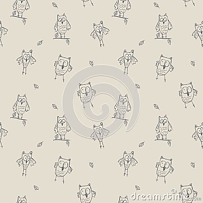 Owl cartoon vector Vector Illustration