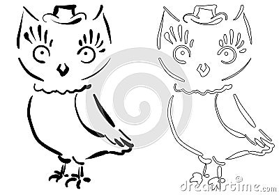 Owl for coloring Stock Photo