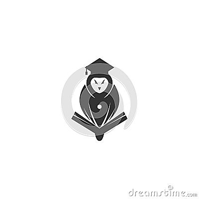 Owl Graduate Book Icon Template Isolated vector Vector Illustration