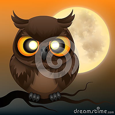Owl happy Halloween Vector Illustration