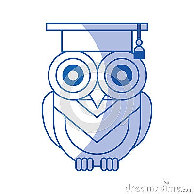 Owl with hat graduation Vector Illustration