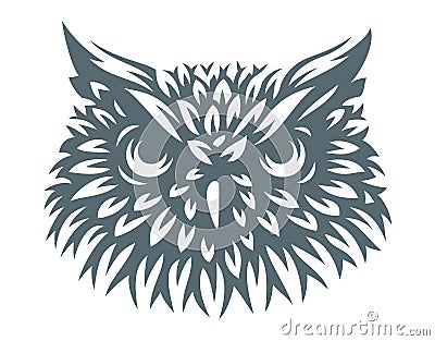 Owl head - vector illustration. Icon design Vector Illustration