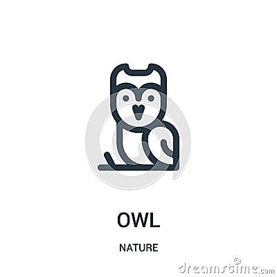 owl icon vector from nature collection. Thin line owl outline icon vector illustration. Linear symbol for use on web and mobile Vector Illustration