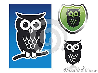 Owl Icons Stock Photo