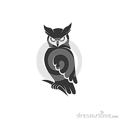 Owl logo vector black design Stock Photo