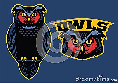 Owl mascot standing Vector Illustration