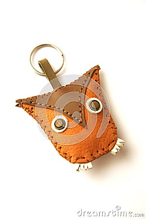 Owl shaped keychain Stock Photo