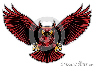 Owl spread wings Vector Illustration