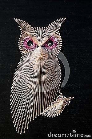 Owl String art Stock Photo