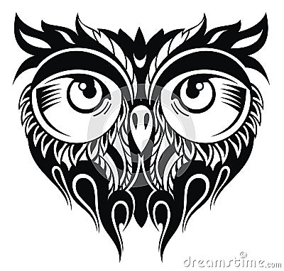 Owl in tattoo style Vector Illustration