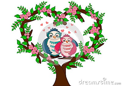 Owl valentine Stock Photo