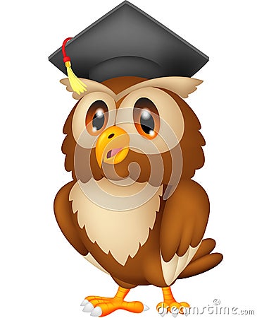 Owl wearing graduation cap Vector Illustration