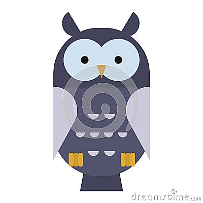 Owl wild bird cartoon vector. Vector Illustration