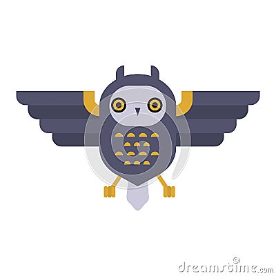 Owl wild bird cartoon vector. Vector Illustration