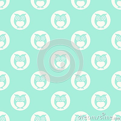 Owls cartoon pattern seamless illustration Vector Illustration