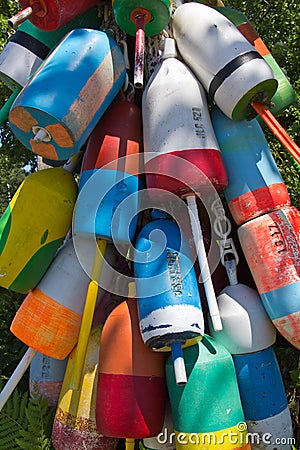 Owls Head, lobster buoys Stock Photo