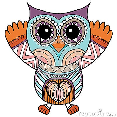 Owls Vector, Owls, coloring book for adult, Illustration Doodle Vector Vector Illustration