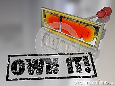 Own It Branding Iron Ownership Claim Responsibility Stock Photo