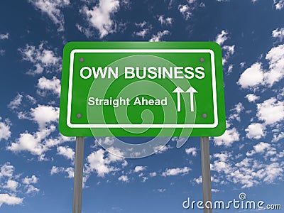 Own business road sign Stock Photo