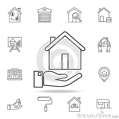Ownership insurance. Real estate icon. Set of sale real estate element icons. Premium quality graphic design. Signs, outline symbo Stock Photo