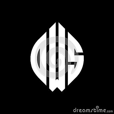 OWS circle letter logo design with circle and ellipse shape. OWS ellipse letters with typographic style. The three initials form a Vector Illustration