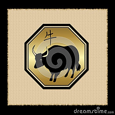 Ox zodiac Icon Stock Photo