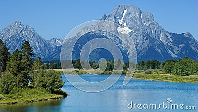 Oxbow Bend in the summer Stock Photo