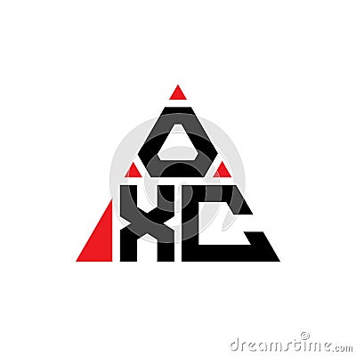 OXC triangle letter logo design with triangle shape. OXC triangle logo design monogram. OXC triangle vector logo template with red Vector Illustration