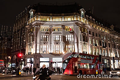 Oxford Circus at night in late October Editorial Stock Photo